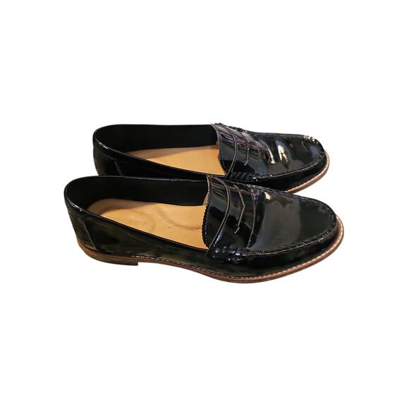 Sperry Seaport black patent leather  penny loafers sz 8.5 SH35 - Picture 5 of 8